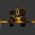 Yellow Rustic Crane Utility Vehicle With Long Boom And Support Legs Design