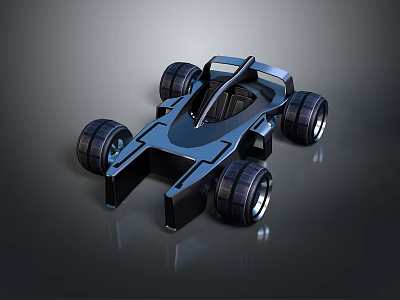 Black Streamlined Concept Race Car Model With Large Wheels And Modern Design 3d model