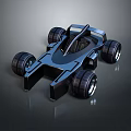 Black Streamlined Concept Race Car Model With Large Wheels And Modern Design