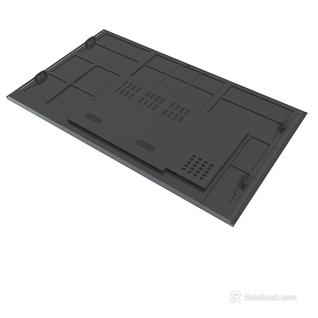 Black Technical Panel With Holes And Structural Design For Devices 3d model 