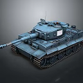 Detailed Military Combat Tank With Turret Gun Barrel Tracks and Antenna Features