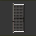 Display Of White Framed Mesh Doors With Open And Closed Panels