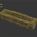 Stacked Long Stone Block Wall With Textured Architectural Construction Elements