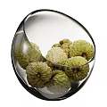 Ceramic Bowl Holding Fresh Sugar Apples In Clear Display For Kitchen Decor