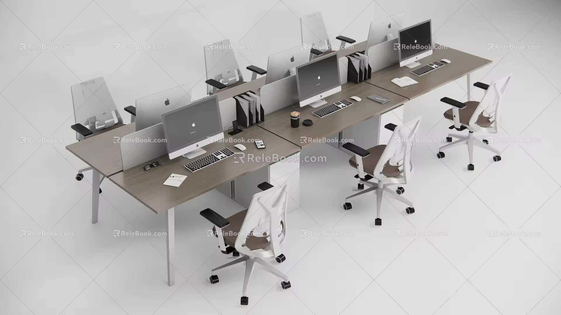 Office Office Desk and Chair Computer Chair Card Seat Computer Ornaments 3d model
