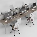 Office Office Desk and Chair Computer Chair Card Seat Computer Ornaments 3d model