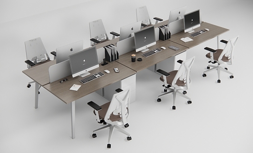 Office Desk and Chair Computer Chair Card Seat Computer Ornaments 3d model