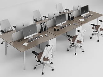 Office Desk and Chair Computer Chair Card Seat Computer Ornaments 3d model