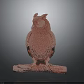 Pink Decorative Crystal Owl Figurine With Sparkling Texture On Branch Base