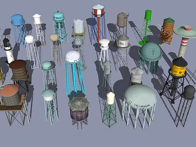 Industrial LOFT water tower water tower water cabinet water tank high tower 3d model