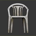 White Plastic Chair With Armrests And Slat Back Design For Modern Spaces
