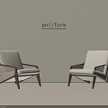 Elegant Leisure Chairs With Beige Upholstery Wooden Frames And Woven Back Details