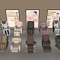 Various Massage Chairs Display in Modern Showroom With Different Colors and Comfortable Designs