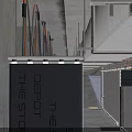 Industrial Workshop Interior Featuring Concrete Structures Exposed Pipes Boxes And Equipment