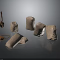 Practical Daily Household Items Featuring Burlap Bags Small Leather Pouch And Belt