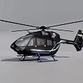 Sleek Black Helicopter With Modern Design Blue Accent Lights Number 72