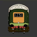 Green Classic Model Train With Detailed Windows And Roof Design