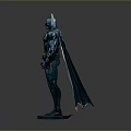 Unique Furniture Decor Featuring Blue Batman Statue With Cape On Black Base