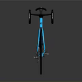 Sleek Blue Road Bicycle With Gold Rimmed Vittoria Wheels And Modern Design