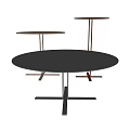 Modern Minimalist Round Coffee Tables With Three Different Heights And Metal Frame Design