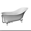 Elegant White Freestanding Bathtub With Classic Feet And Smooth Surface Design