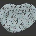 Heart Shaped Swimming Pool With Blue And Black Mosaic Tiles Design