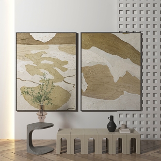 modern abstract painting abstract decorative painting 3d model