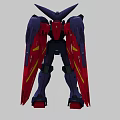 Game And Movie Character Dark Purple Red Mech With Sharp Head Yellow Accents