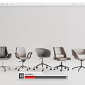 Stylish Office Chairs With Various Modern Designs And Ergonomic Features For Workspace 3d model