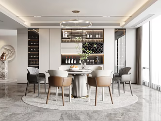Light Luxury Restaurant 3d model
