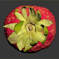 Vibrant Red Strawberry With Green Leaves As Household Item On Black Surface