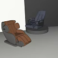 Modern Leather Massage Chairs Brown Gray And Navy Blue Ergonomic Design