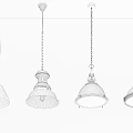 Industrial Multiple Pendant Lights With Copper Black Metal And Glass Shades In Interior Design