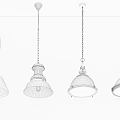 Industrial LOFT chandelier stylish simple metal chandelier combination 3d model