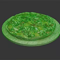 Delicious Pizza Topped With Fresh Vegetables Chicken And Cheese On Wooden Board