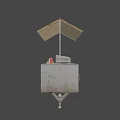Fresh Hot Dog Street Food Cart With Striped Awning And Condiments