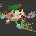 Steampunk Mechanical Turtle with Pink Wings and Intricate Metal Gears Design