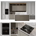 Modern Kitchen With Integrated Cabinet Design Marble Countertop Oven And Gas Stove