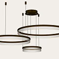 Modern Circular Chandelier Design With Gold Frame And Crystal Illuminated Rings