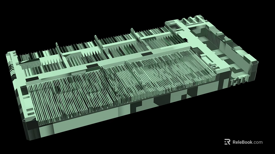 Aircraft Engine Turbine Blade Structure 3D Rendering With Detailed Metallic Components 3d model 