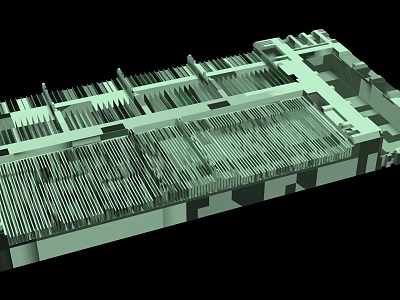 Aircraft Engine Turbine Blade Structure 3D Rendering With Detailed Metallic Components 3d model