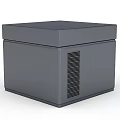 Gray Metal Storage Locker With Ventilation Grilles And Control Knobs For Secure Storage 3d model