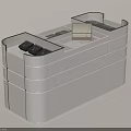 Modern White Office Reception Desk With Storage Compartments And Smooth Surface 3d model