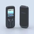 Samsung Classic Feature Phone Front And Back View With Keypad And Screen 3d model