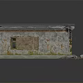 Dilapidated Small House Model With Broken Window Metal Roof Damaged Walls And Nearby Debris