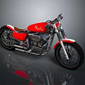 Naken Red Motorcycle Featuring White Accents Black Wheels And Chrome Exhaust Pipes
