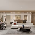 Modern Basement Negative First Floor Guest Restaurant Patio 3d model