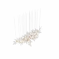 Elegant Modern Chandelier Featuring White Petal Shaped Elements And Illuminated Metal Structure 3d model