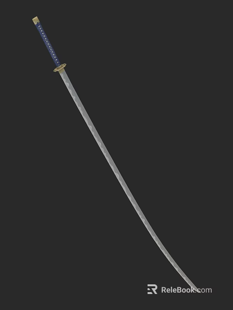 Traditional Sword Design With Metal Blade And Golden Hilt Details 3d model 