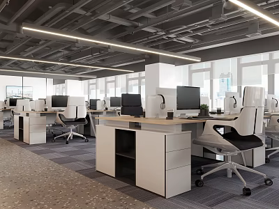 modern public office area office space 3d model